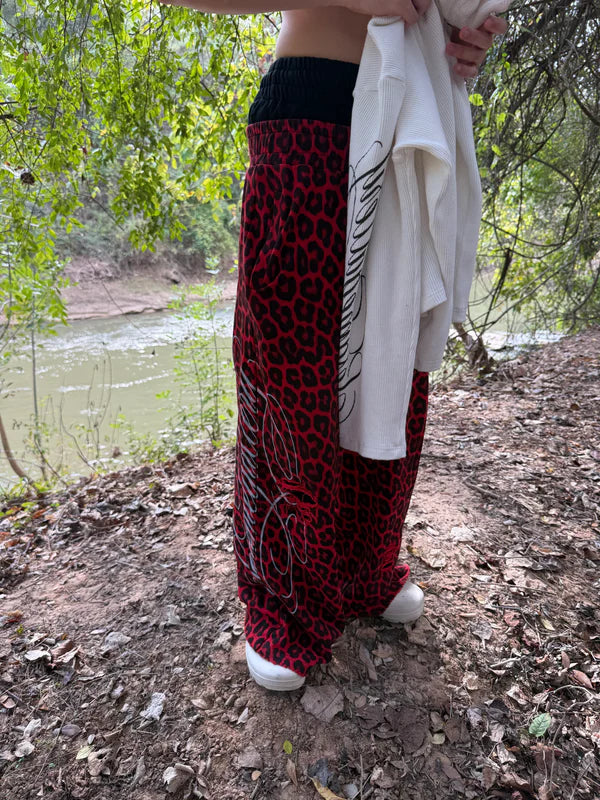 White Rope Sweatpants CRIMSON